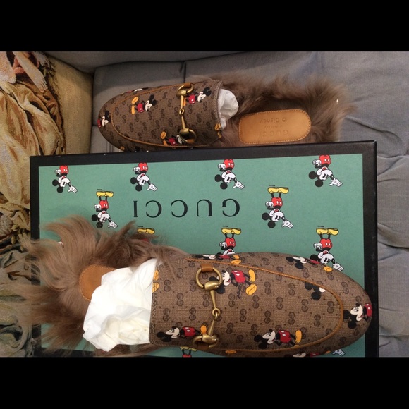 Gucci Mickey Mouse Princetown Slippers - Picture 1 of 3